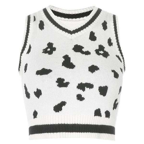 "COW PRINT" SWEATER VEST