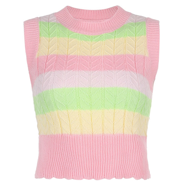 "PASTEL RAINBOW" SWEATER VEST