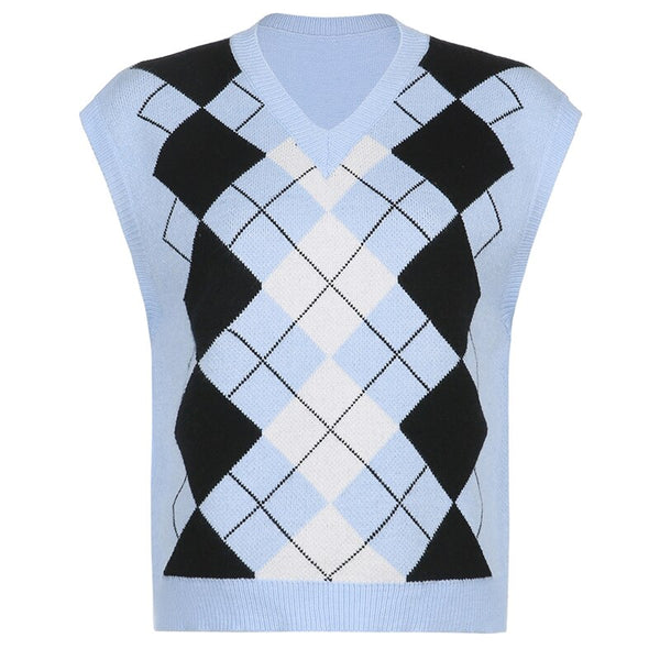 "BABY BLUE" ARGYLE SWEATER VEST