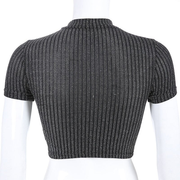 "CHARCOAL" RIBBED CROP TOP